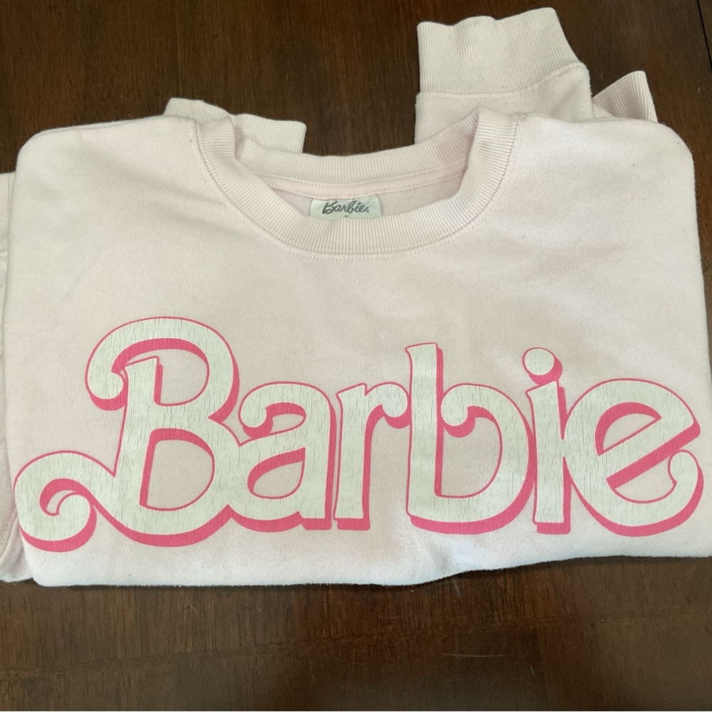 Barbie Light Pink Logo Sleep Top with Hot Pink Outline